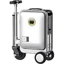 Smart Electric Suitcase, 20l Rideable Suitcase, Electric Scooter Travel Case, TSA Lock, Speed Adjustable, 200kg Load Capacity Silver