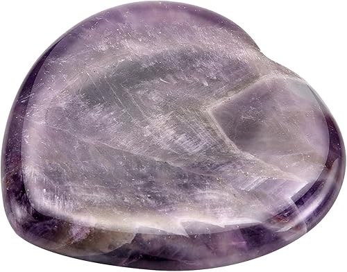 Miniatura 9 de Jovivi Piedra natural de cuarzo rosa amatista para el pulgar, tallada a mano, piedra curativa en forma de corazón para aliviar la ansiedad y el