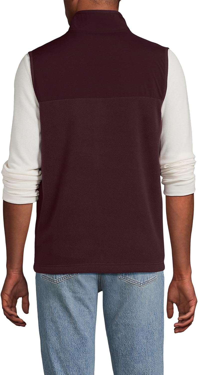 Lands' End Men's Anyweather RainDefense Fleece Vest Medium Lush Burgundy - Image 2