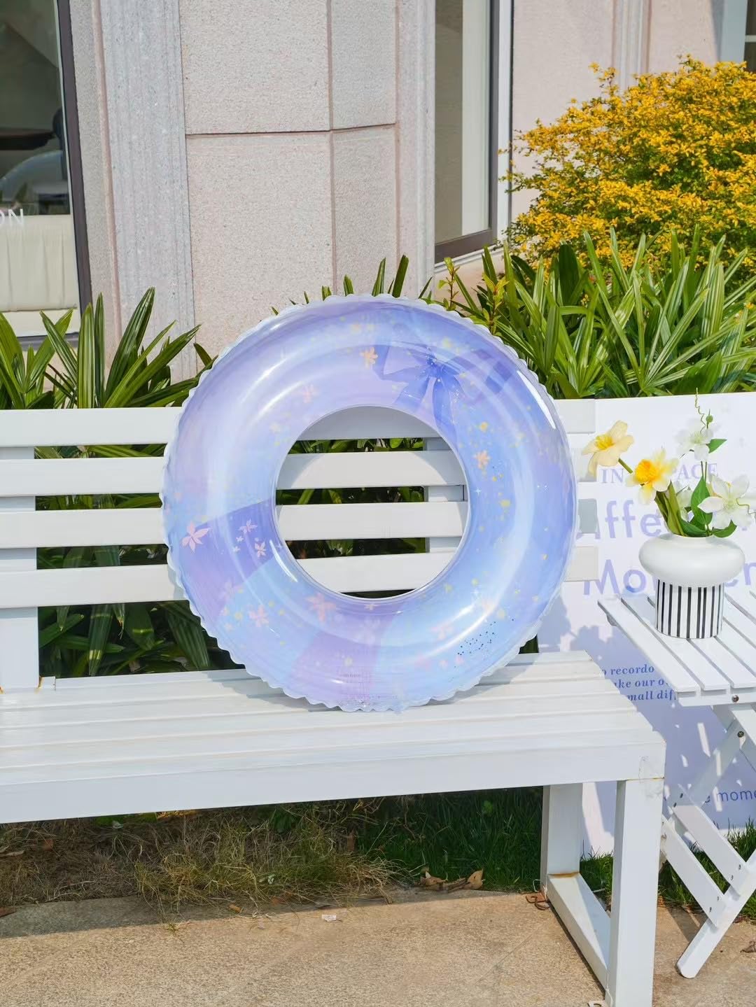 Bouée piscine gonflable 90/70 cm, anneau paillettes en PVC épais, pour adolescents, enfants et adultes, idéale pour les fê - doré 70 - Sport