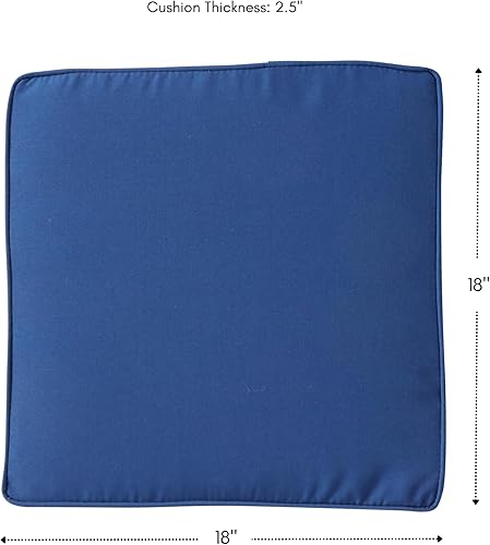 Miniatura 6 de Greendale Home Fashions Cojín cuadrado reversible para exteriores, de 18 pulgadas, color azul, 2 unidades