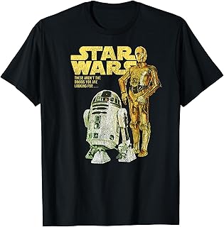 スター・ウォーズ R2-D2 & C-3PO ロゴ ポートレート Tシャツ