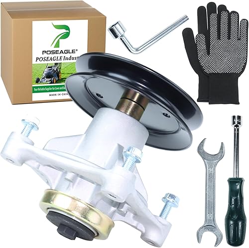 Miniatura 10 de Paquete de 3 unidades de husillo 604214 con polea 603988 791988 58x141 para cubiertas de césped Hustler Raptor de 52 pulgadas y Hustler Raptor