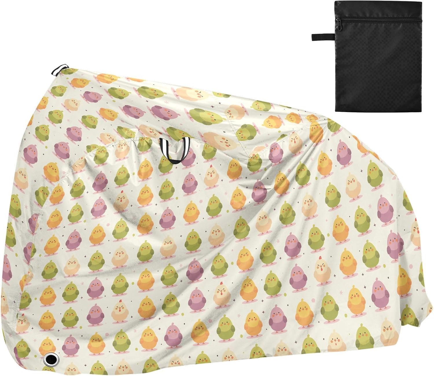 Colorful Cute Pet Chickens Bike Cover Outdoor Waterproof Motorcycle Cover Bikes Storage