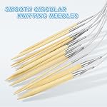 HARFINGTON Taille US 8 (5mm) Aiguille de tricot circulaire en bambou 32 Aiguille ronde en bois de pouce pour les projets faits à la main DIY Chandails à tricoter Chaussettes Chapeaux Chandail