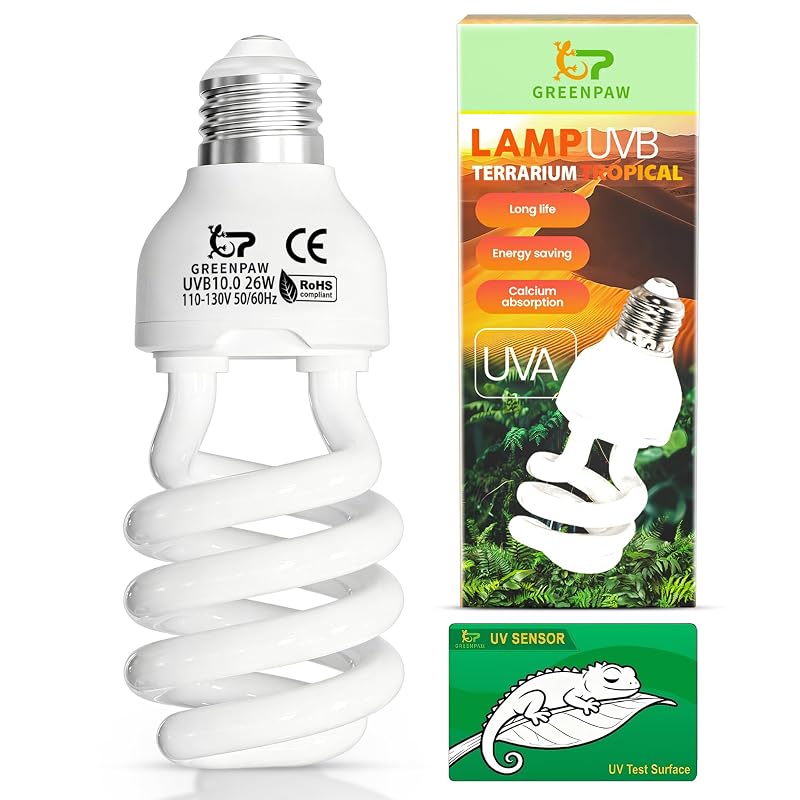 Lâmpada UVB para répteis 26W 10.0 UVA/UVB GREENPAW - 1 unidade
