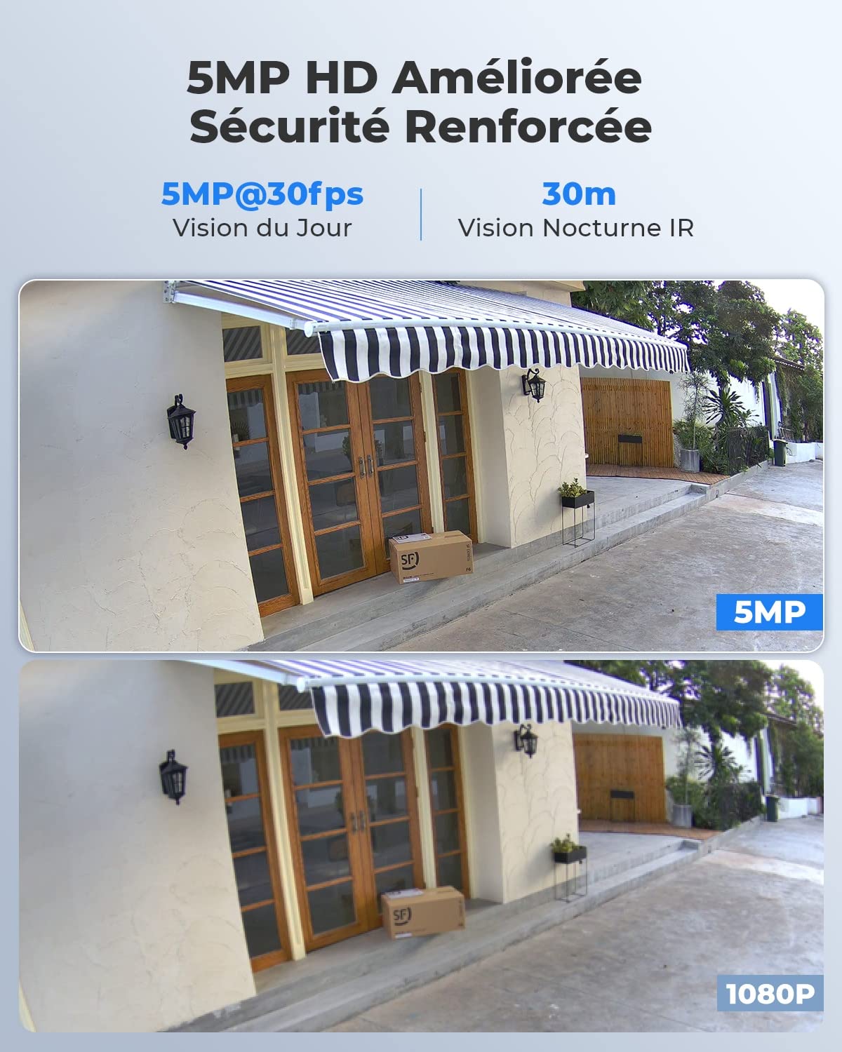 Reolink 5MP Caméra de Surveillance Extérieure PoE, Caméra IP Extérieure avec Détection Personne/Véhicule, Etanche IP67, Time Lapse, Vision Nocturne IR 30m, Support Audio et Carte microSD, RLC-510A | Caméra de surveillance extérieure vision nocturne IR 30