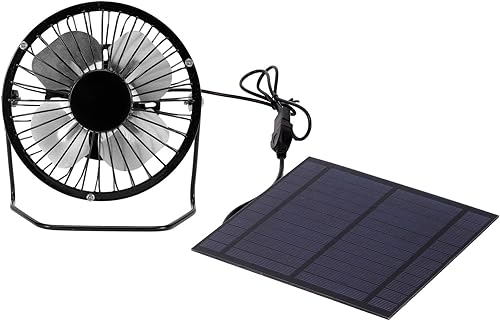 Miniatura 1 de Luqeeg Ventilador con energía solar, kit de ventilador portátil de panel solar de 4.5 W 6 V, ventilador de refrigeración de invernadero impermeable,