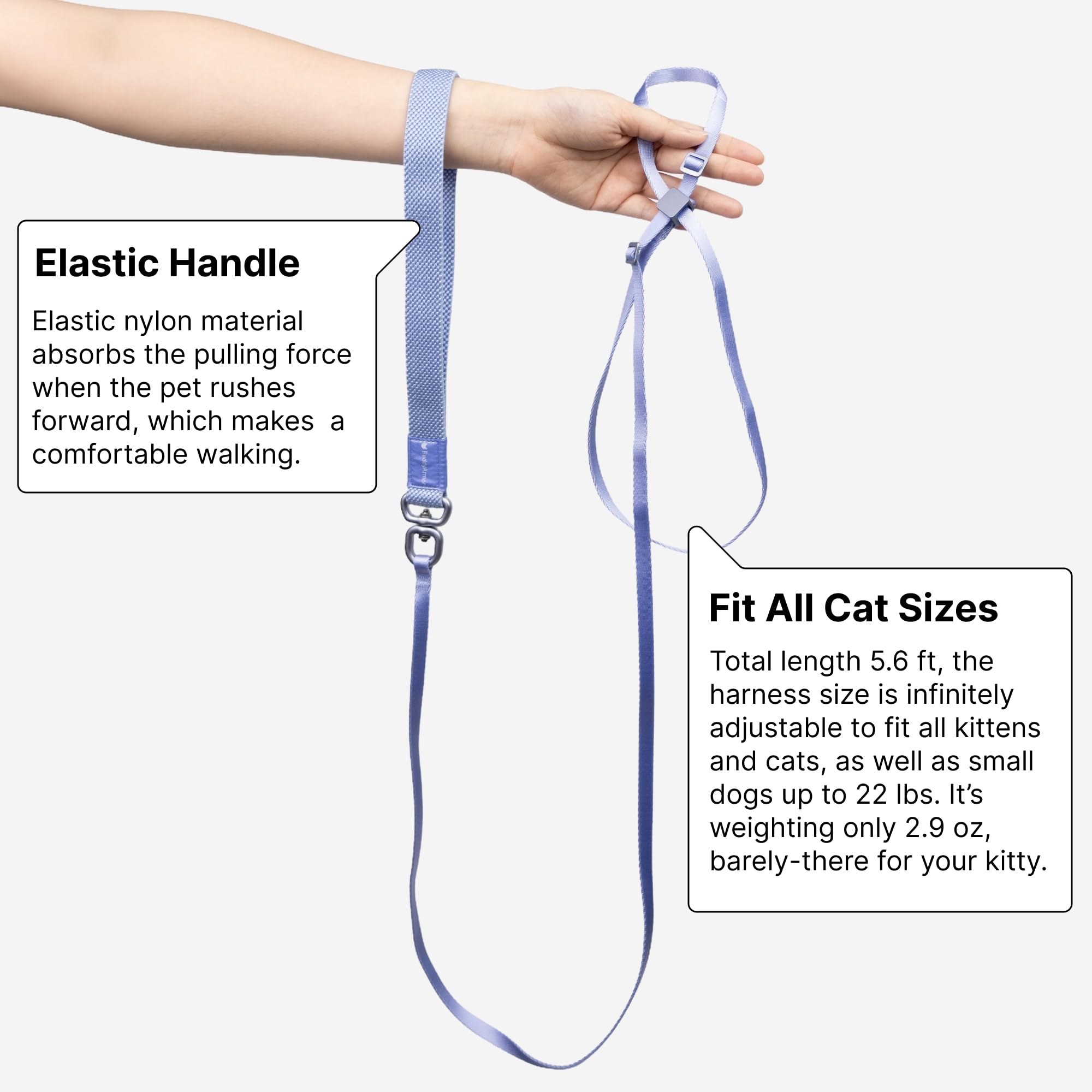 BuddyArmor Escape Proof Cat Harness and Leash 2-in-1, Anti-Choke Soft Adjustable Lightweight Cat Walking Lead - Image 4