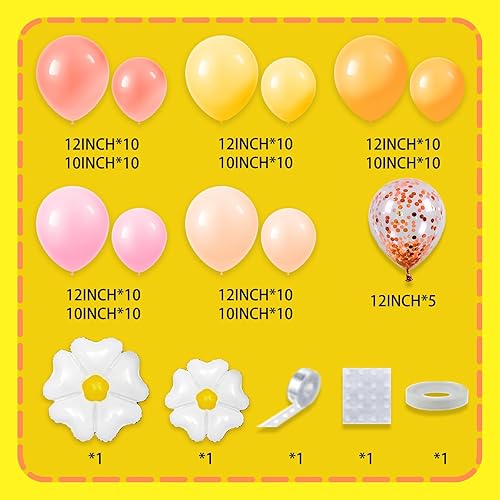 Miniatura 2 de Groovy - Kit de guirnalda de arco de globos de margaritas, decoración de fiesta de cumpleaños, fondo de flecos de papel de aluminio rosa, naranja,