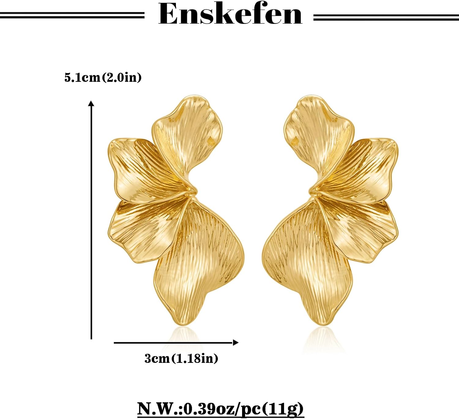 Chunky Gold Flower Earrings for Women Vintage Boho Summer Spring Petal Statement Earrings Trendy Large Floral Dangle Earring - Image 7