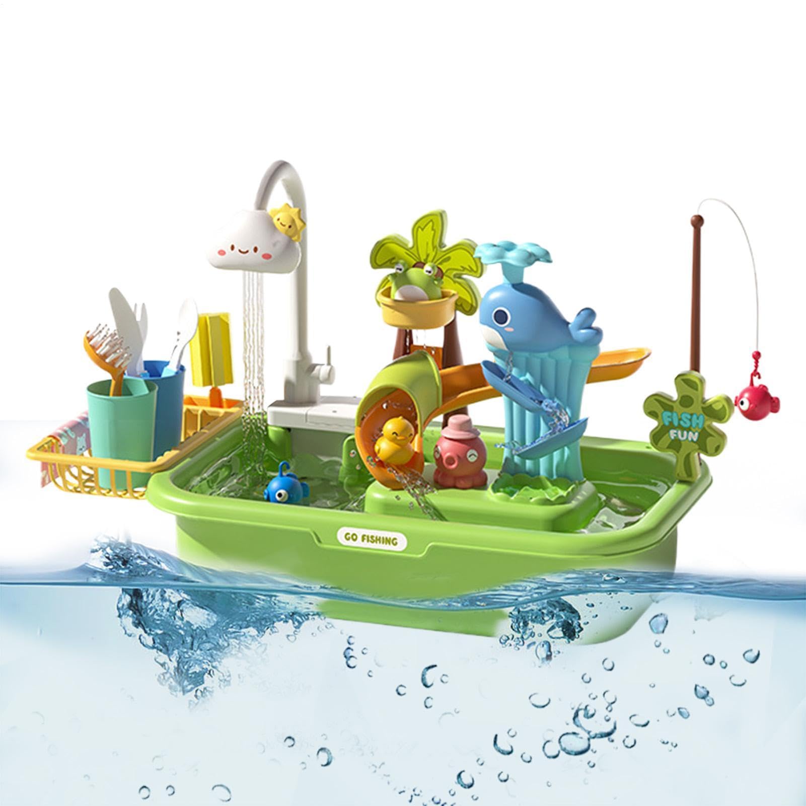 Wasser-Spieltisch Aktivitäts- und Sinnestisch Spielzeug | Sinnesförderndes Lernspielzeug Mit Pumpe Für Zuhause Garten Förderung Der Hand-Augen-Koordination Spielspaß Draußen