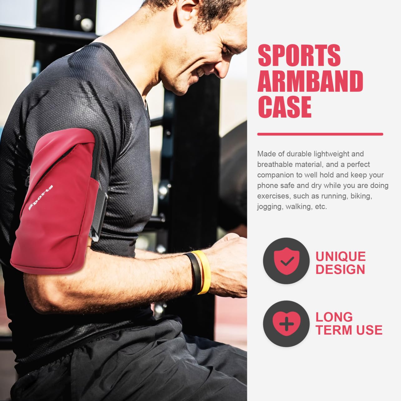 HEMOTON 4pezzi Brassard Sportivo Per Smartphone Borsa Da Braccio e Traspirante Per Jogging Ciclismo e Allenamento Adatto Tutti Modelli Di Telefono