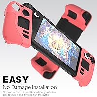 Vista 2 de Funda protectora de silicona compatible con Steam DeckOLED, funda con mango de textura antideslizante para cubierta de vapor, cubierta anticolisión