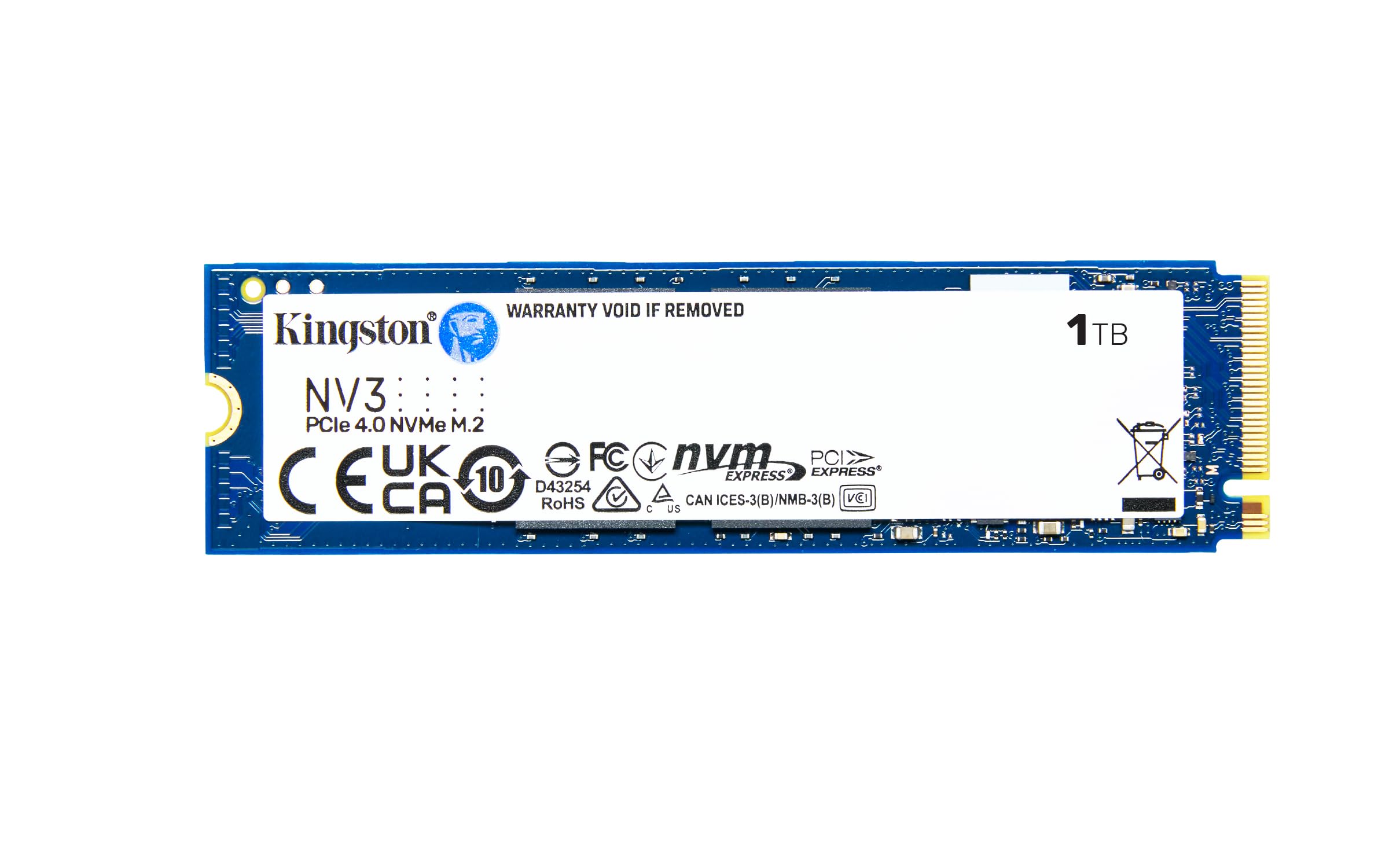 Kingston NV3 NVMe PCIe 4.0 Internal SSD 1TB M.2 2280-SNV3S/1000G