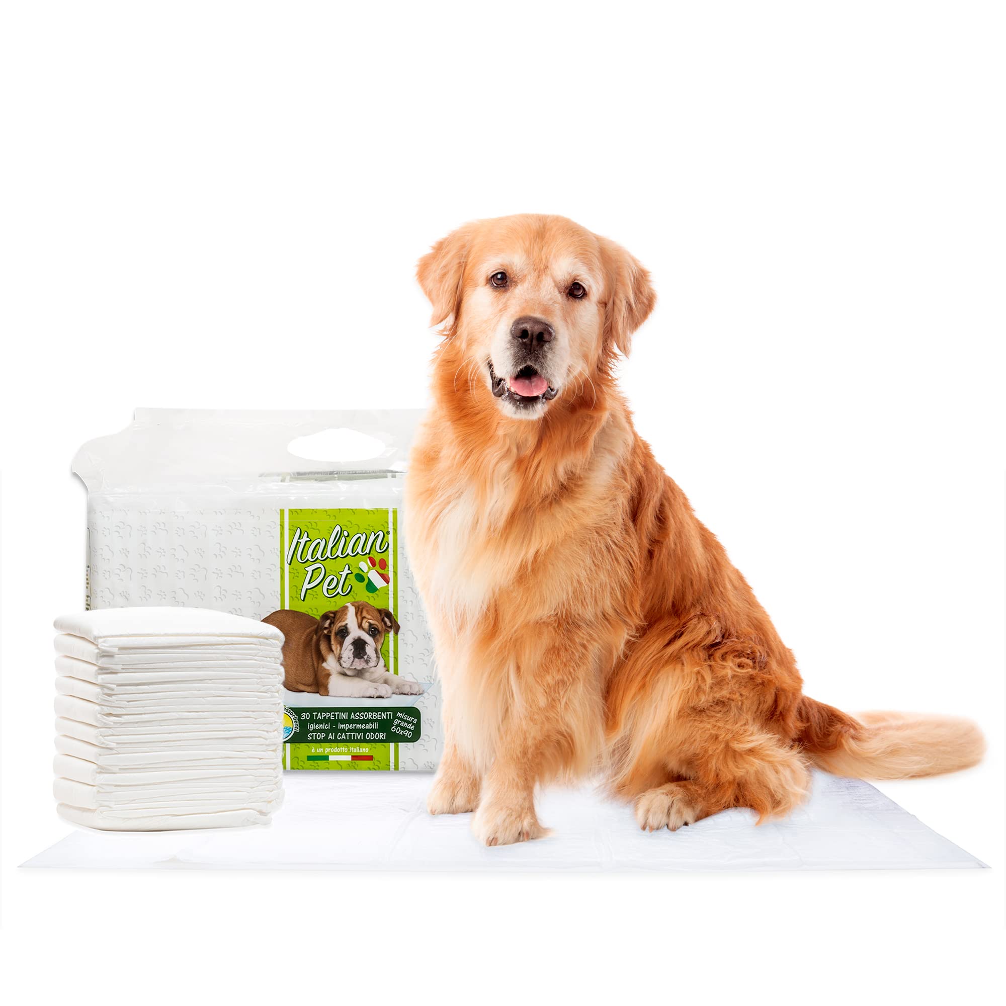 Farmex Italian Pet - Empapadores Super Absorbentes para Perros, Gatos y Mascotas - Alfombrillas Higiénicas Multiusos para Perros y Gatos, Neutraliza Olores - Tamaño 60x90 cm - 30 Piezas