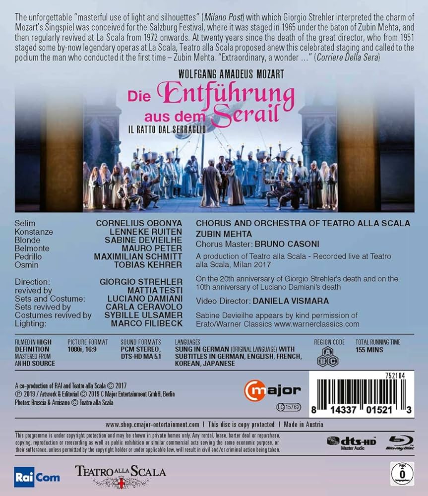 その他 Die Entfuhrung Aus Dem Serail [Blu-ray] Die Entführung aus dem Serail [Blu-ray]: Amazon.de
