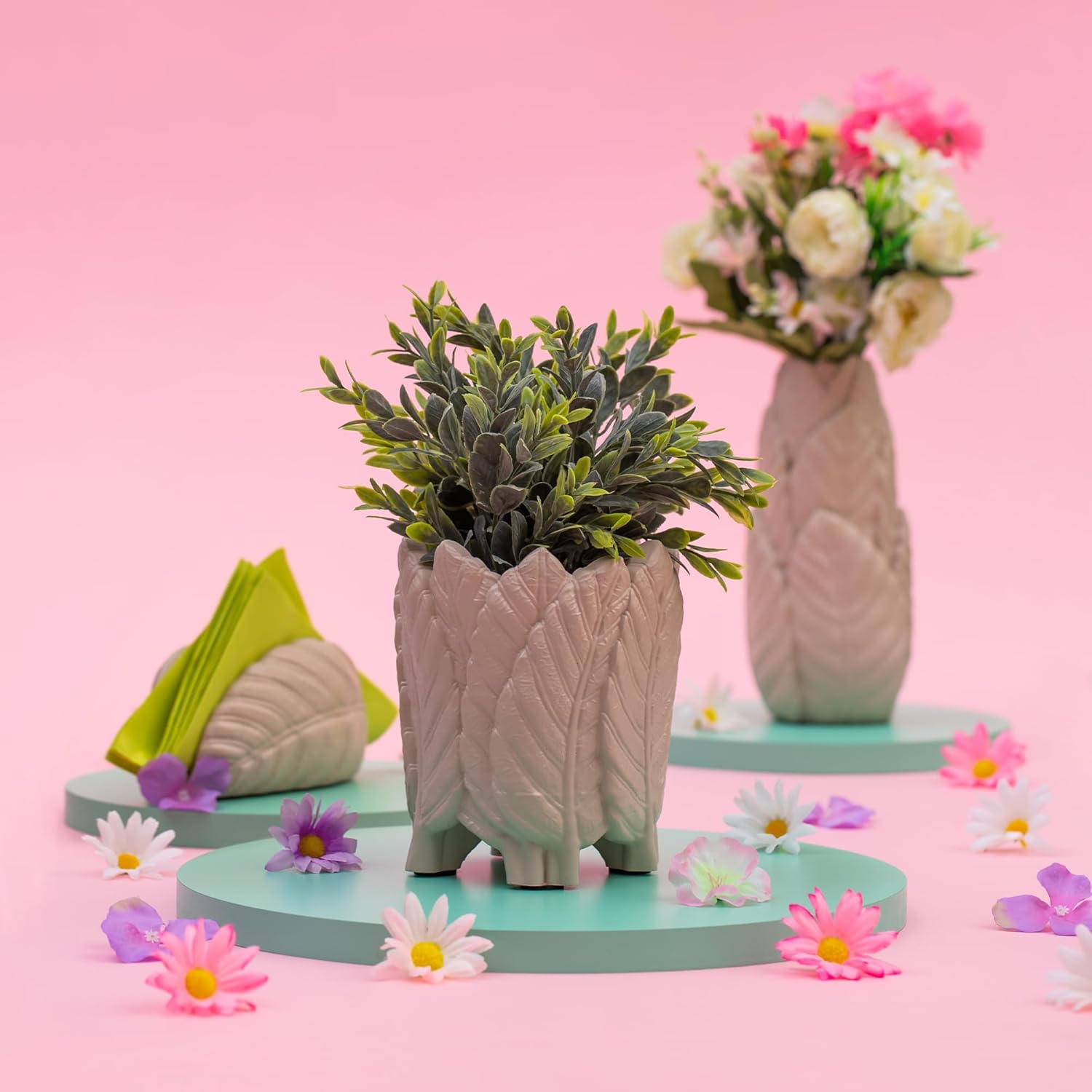 Flower Pot 135 x 135 x 160 mm, Diameter 10 cm, Concrete Flower pots, Indoor Flower pots, Plant pots, planters, Plant Planter