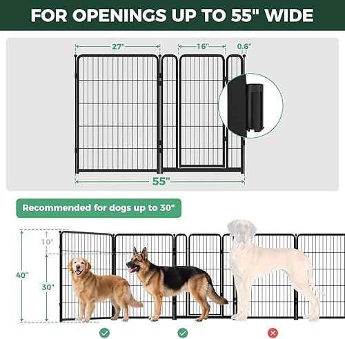 Miniatura 93 de FXW Puerta para perros extra ancha diseñada para uso en interiores, ancho ajustable de hasta 165 pulgadas de ancho (40 pulgadas de alto, 6 paneles