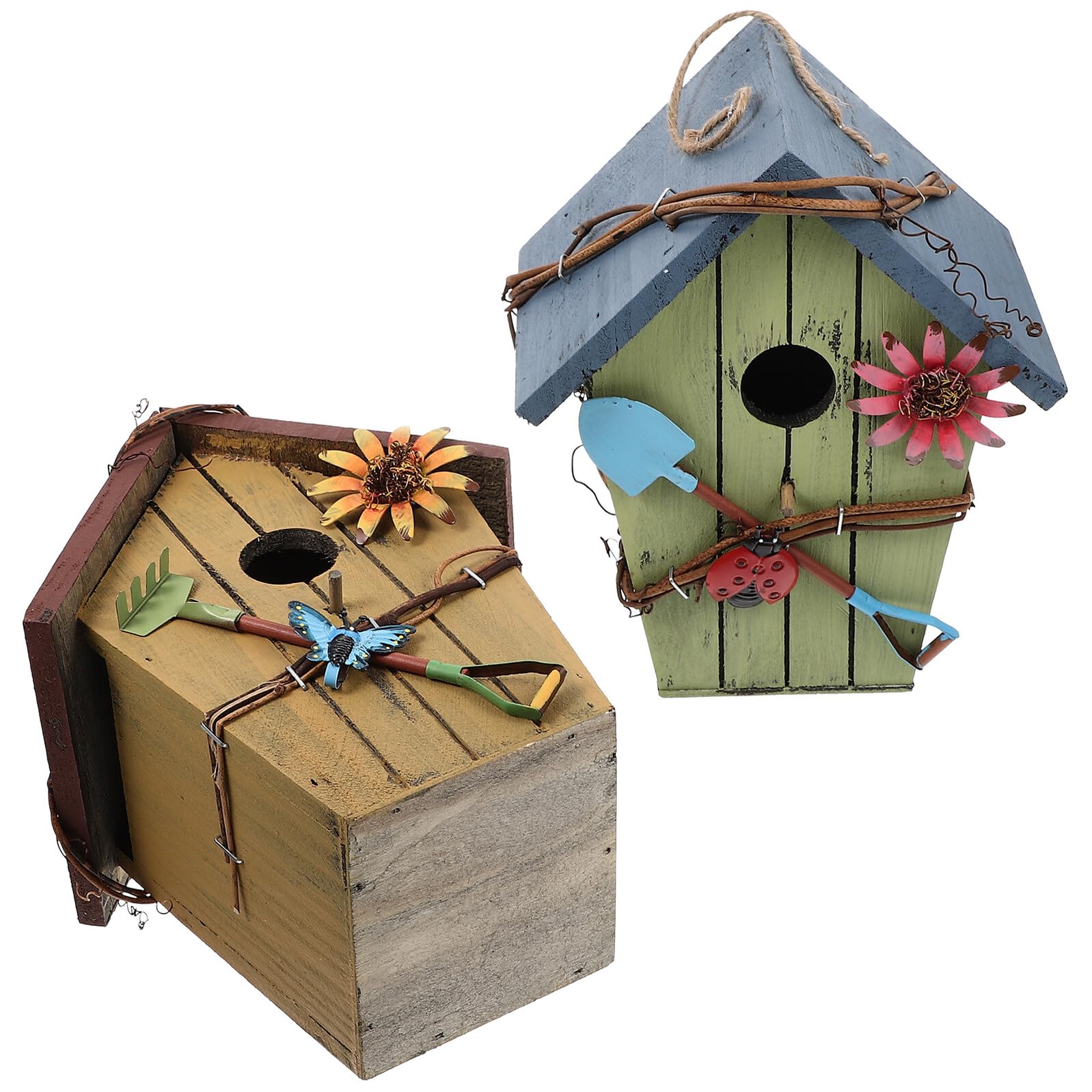 Holz Vogelnest Haus Deko für Kleine Gelbe Vögel