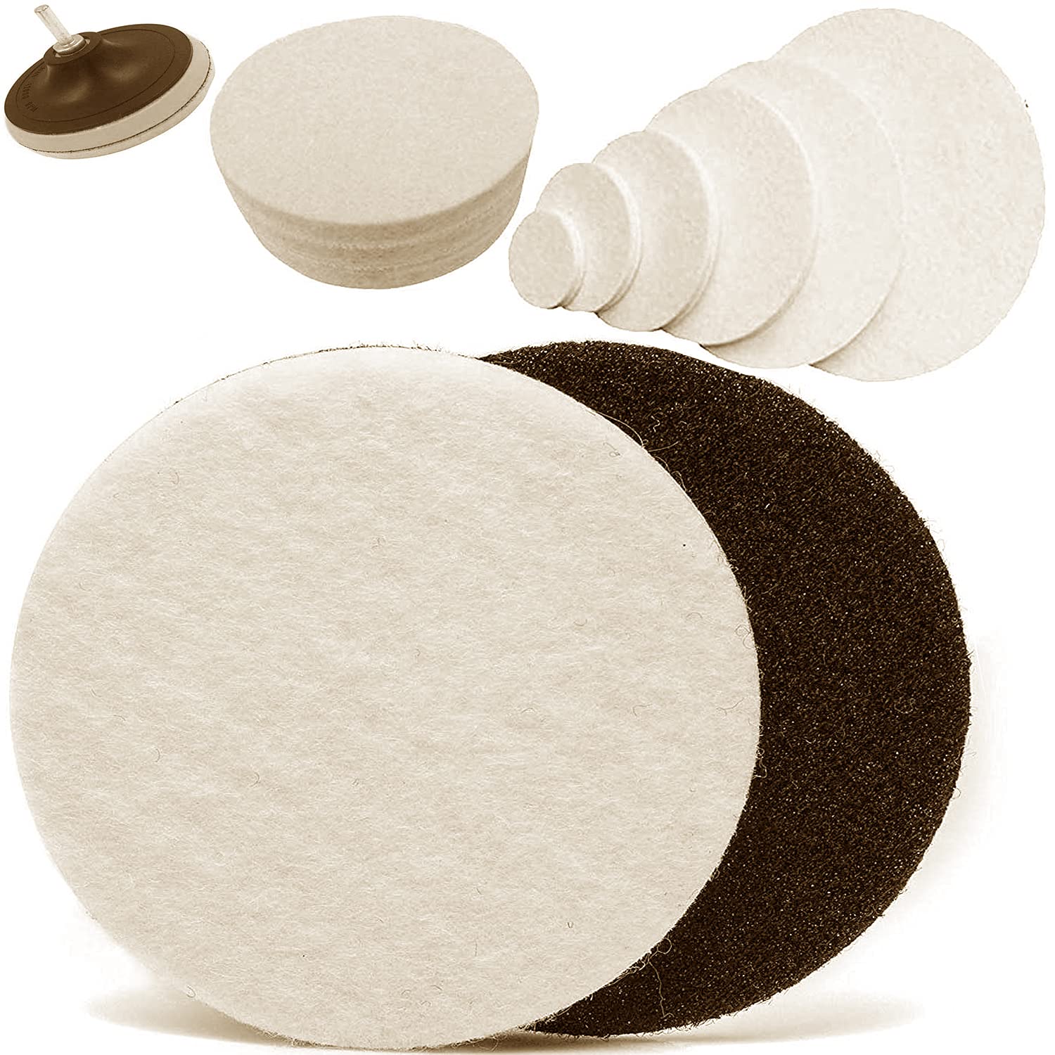 DIY Crafts Density Felt Pad Only for Your Kit Wool Polishing Buffing Waxing Plate Connector Cleaning Tools Buffer Wax Applicator Grinding (Density Felt Pad Only) (1x, 6" inch Density Felts Pad Only)