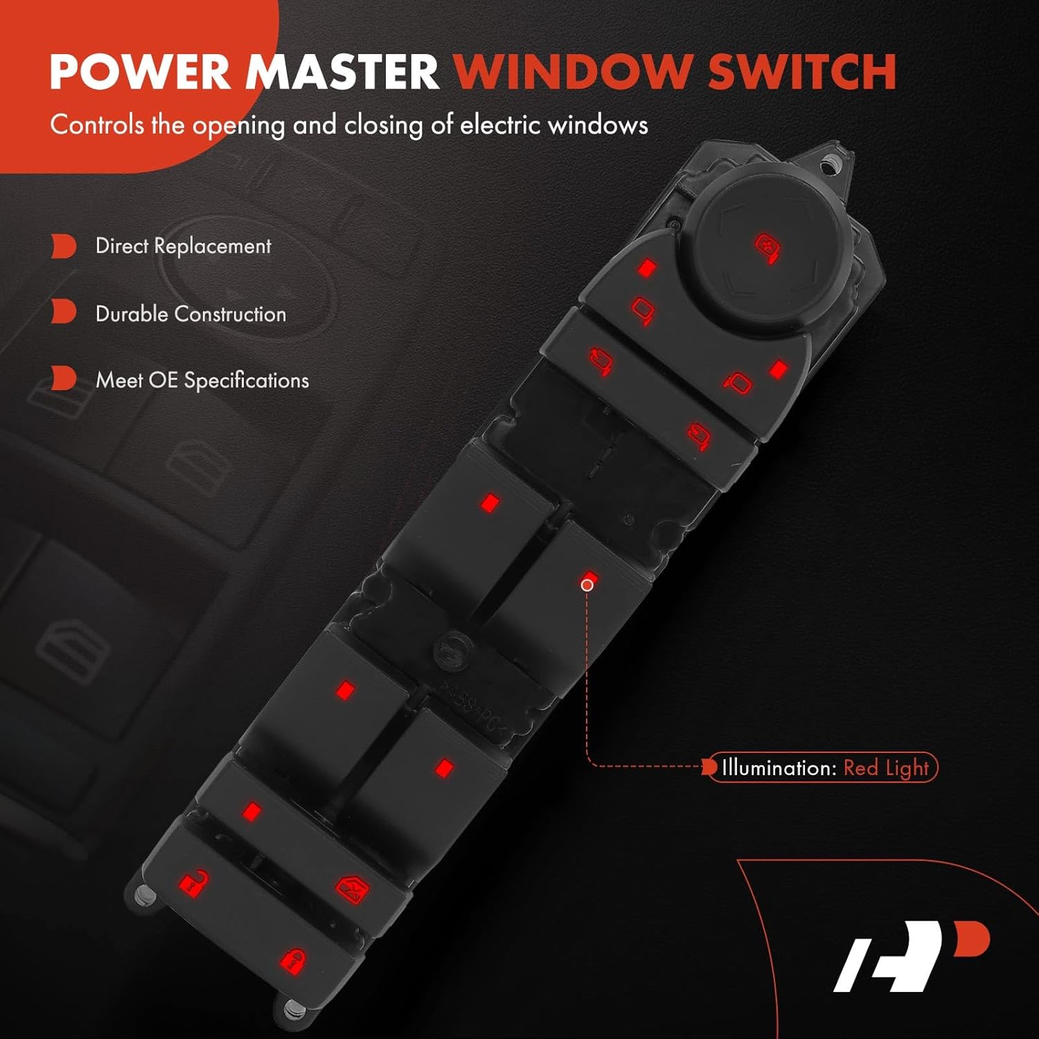 A-Premium Master Power Window Switch Compatible with Cadillac Escalade/Escalade ESV 2009-2014, Escalade EXT 2009-2013, Replace# 20790061, 20835555