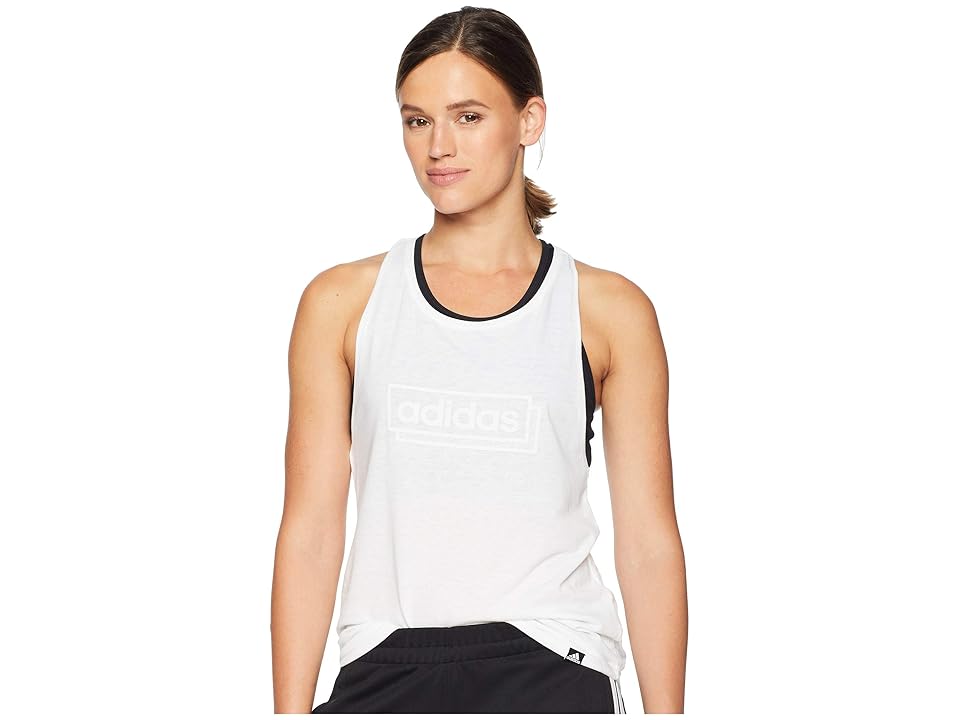 

adidas Linear adiBox Tank Top (White) Women's Sleeveless