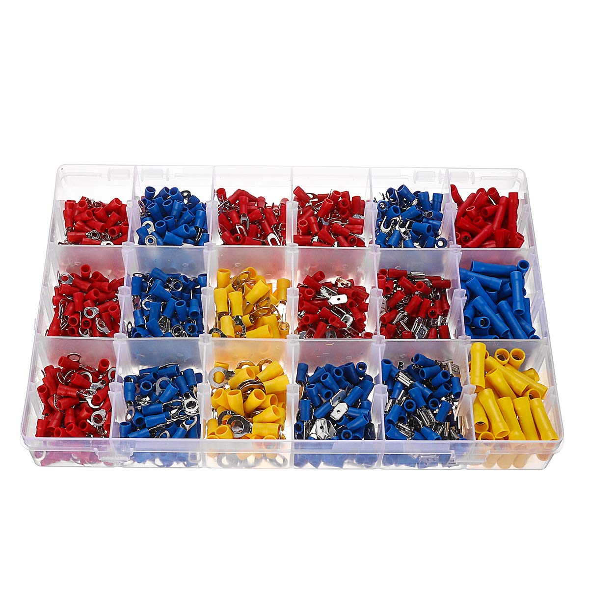 1200Pcs Kit De Connecteur De Port De Sertissage Terminal De Fil Électrique Isolé