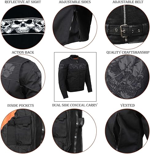 Miniatura 5 de Milwaukee Chaqueta de cuero para hombre Mpm1730 negro textil motocicleta para hombres