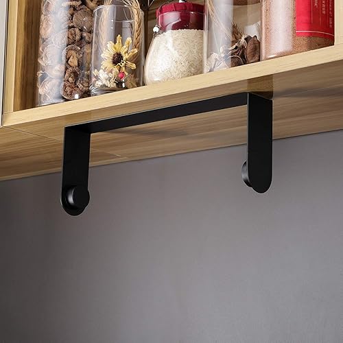 Miniatura 4 de YIGII Soporte de pared para toallas de papel negro, para debajo del gabinete, autoadhesivo, para cocina, acero inoxidable SUS-304
