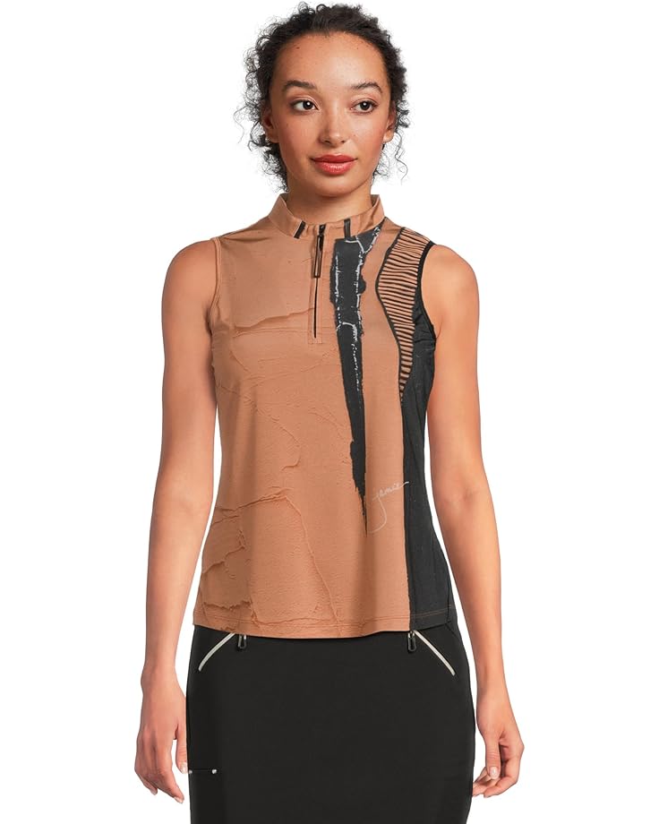 Jamie Sadock Canvas Mache Print Sleeveless Polo - Main View