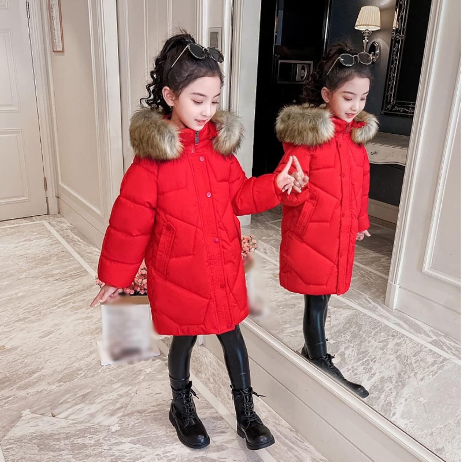 ガールズコート ダウンジャケット フード ファー 女の子コート キッズ