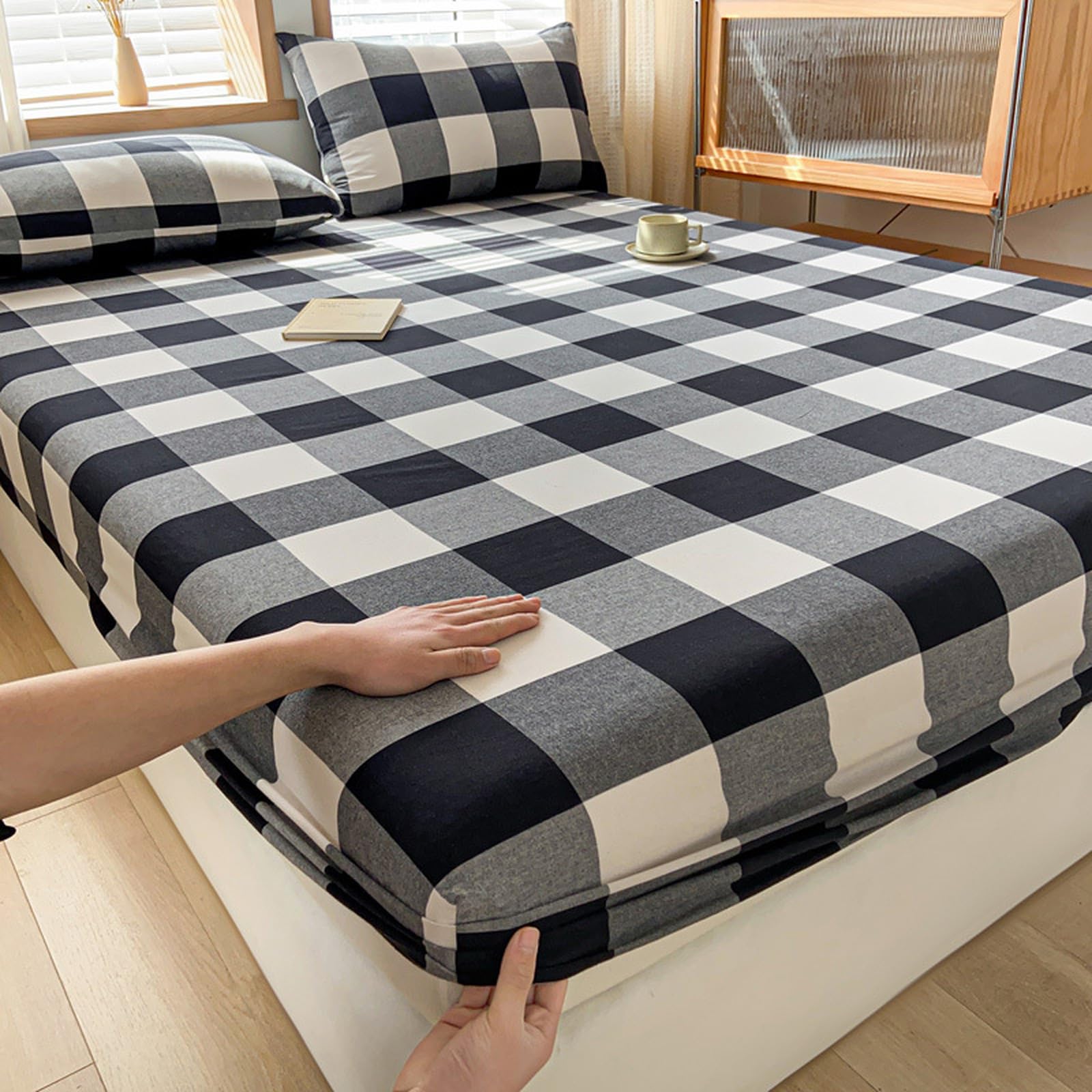 Drap housse 180x200 extensible et doux pour matelas de 25 cm