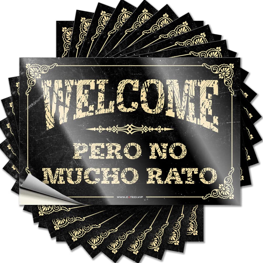 Welcome Pero No Mucho Rato Bumper Books Self Adhesive | Fuzzy Ideas Vinyl Sticker Pack for Gathering(6X9CM)