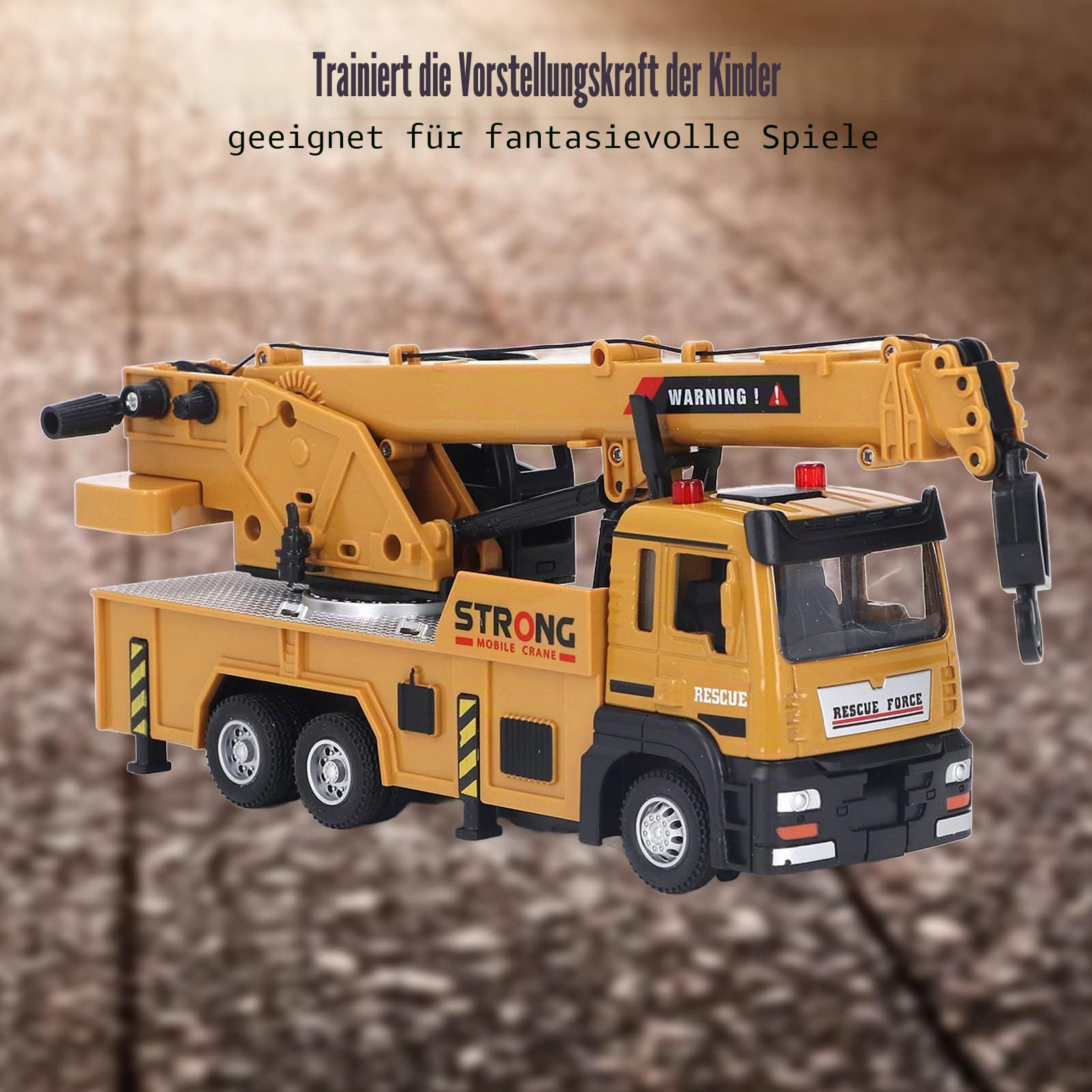 Drfeify Mikro-Kran-LKW, Langlebige Legierung, Bergungsfahrzeug, Pädagogisches Spielzeug für Kinder, Indoor-Spiel, Geschenkidee, Lernspielzeug