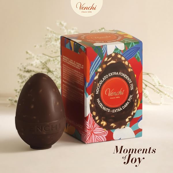Venchi - Huevo de Chocolate Mignon con Avellanas Extra Negro 70%, 70 Gr, con Granillo Grueso de "Avellana Piamonte", Sin Gluten, Colección de Pascua Venchi, Idea de Regalo - 3
