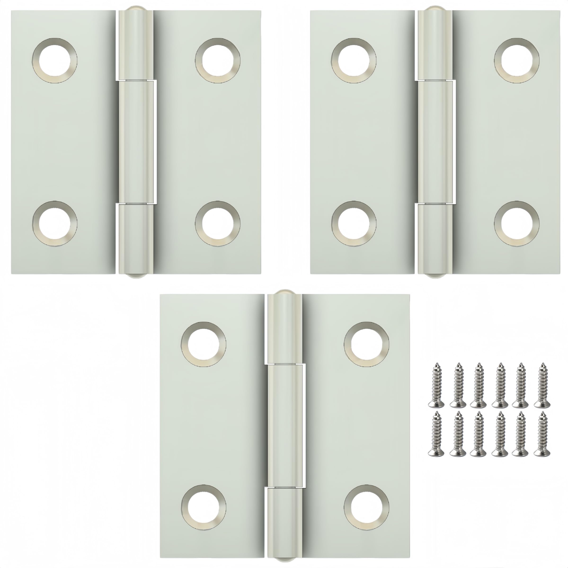 Vbnexyr Regular Hinge 3 Pack Of Stainless Steel Folding Hinges Cabinet Hinges Door And Window Hardware Accessories With Screws 38 * 36 * 1.5Mm Brushed Steel Core