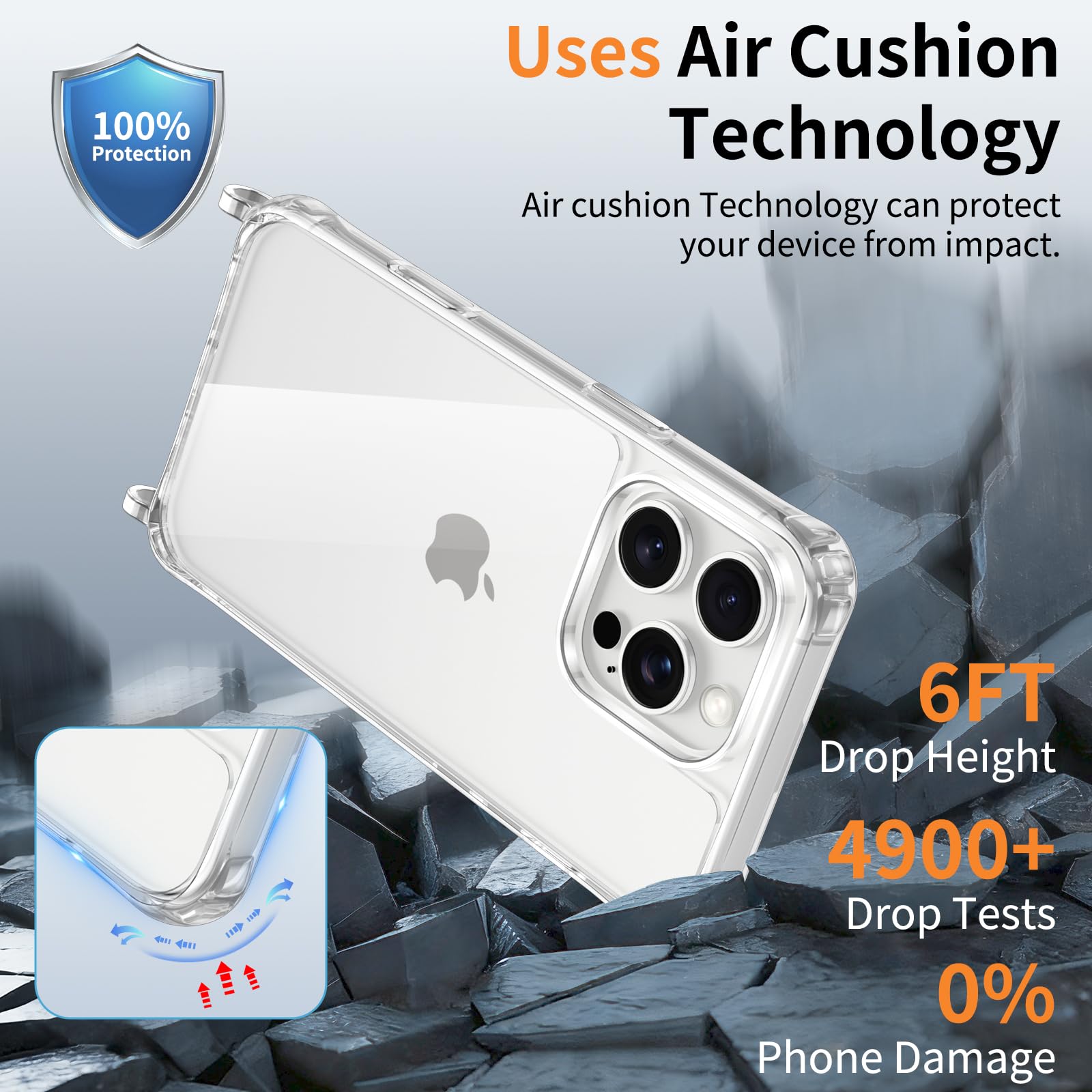 Rokmym Cover per iPhone 14 Plus con cordino di collare