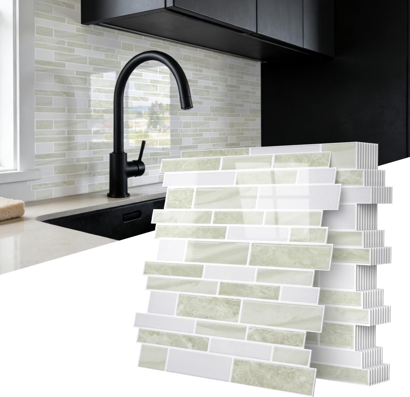 Vieshful 10 Pack Self Adhesive Wall Tiles 30x30cm Peel Stick Grey