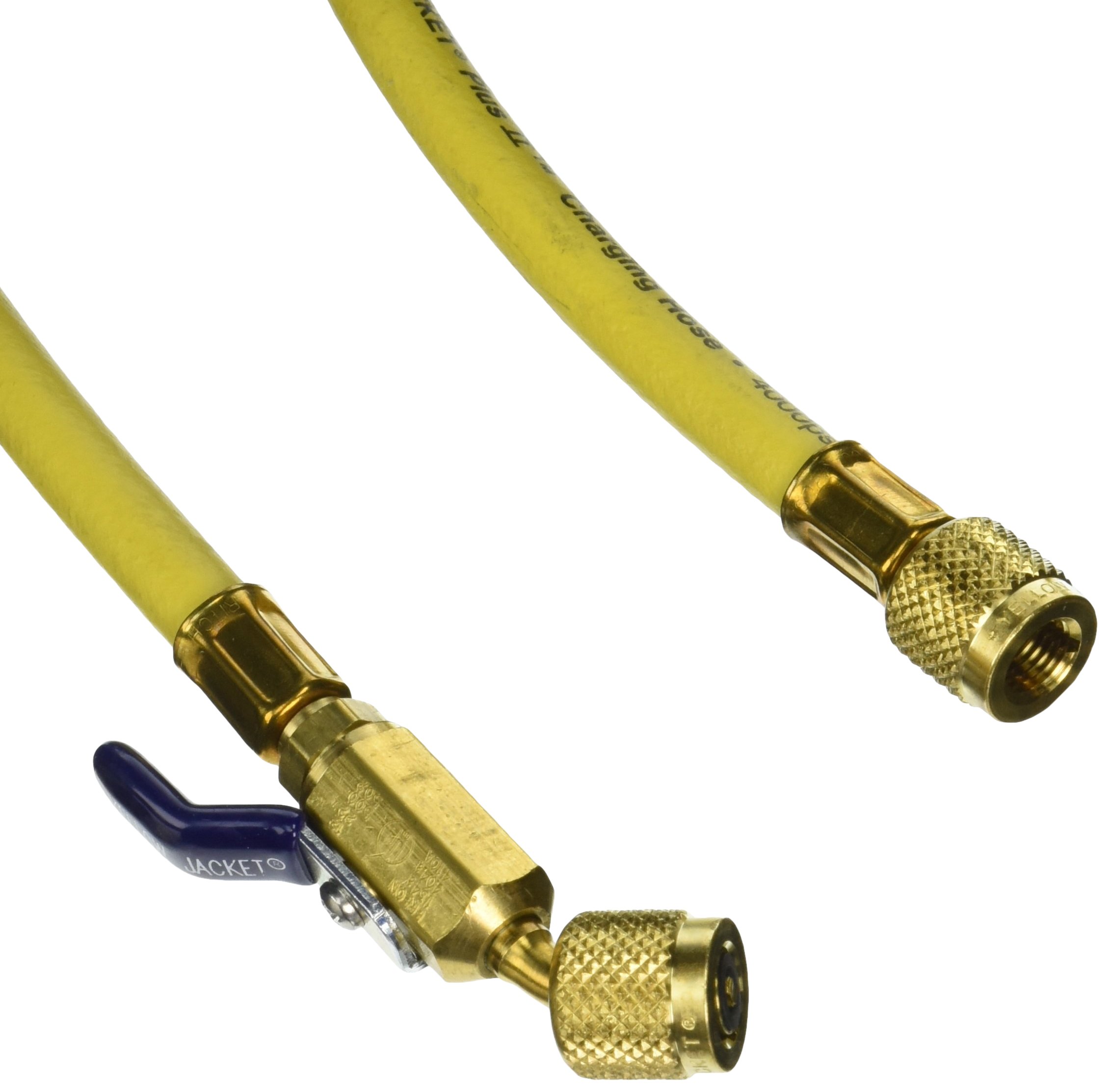 Yellow Jacket 29125 Plus II 1/4" Hose with Compact Ball Valve, 25', Yellow