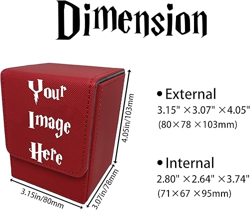 Miniatura 4 de VEHASAYO Caja de cartas personalizada, haz tus propias fundas de tarjetas, funda de cuero premium para TCG, MTG, CCG, almacenamiento de tarjetas