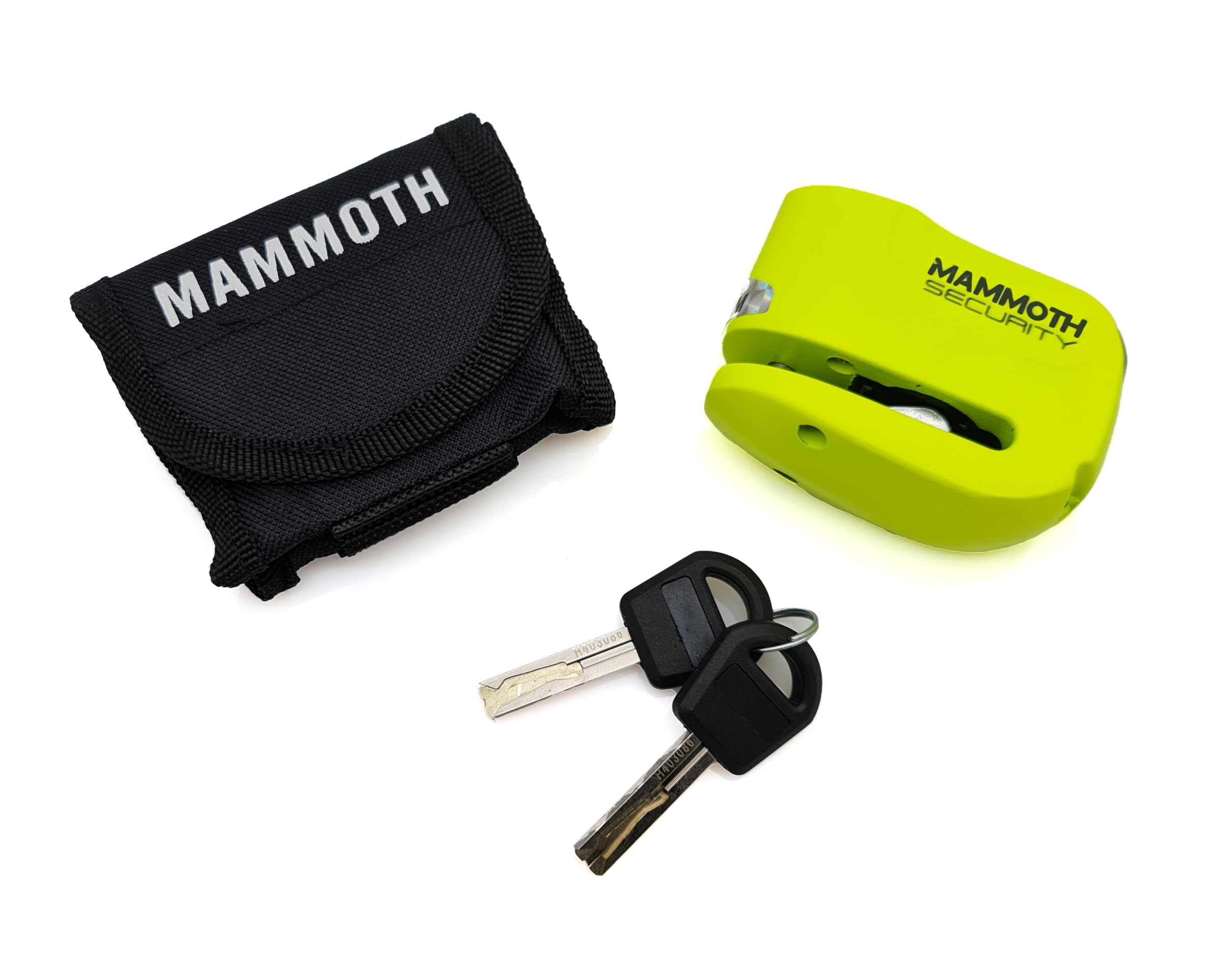 Mammoth Security Yellow Gremlin Motorcycle Alarm Disc Lock 110Db Anti Theft Motorbike Scooter Alarmed Brake Disc Lock