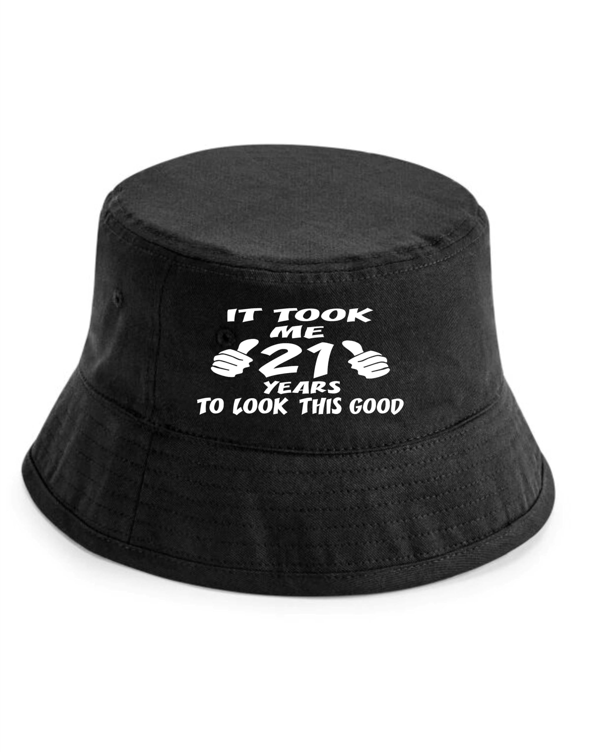 Print4u Unisex Black It Took 21 Years To Look This Good Bucket Hat 21St Birthday Men & Ladies Lxl