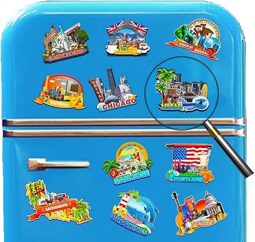 Miniatura 4 de Imán de madera para nevera de Miami Florida USA Monumentos 3D de viaje coleccionables, recuerdos decorativos hechos a mano -2646