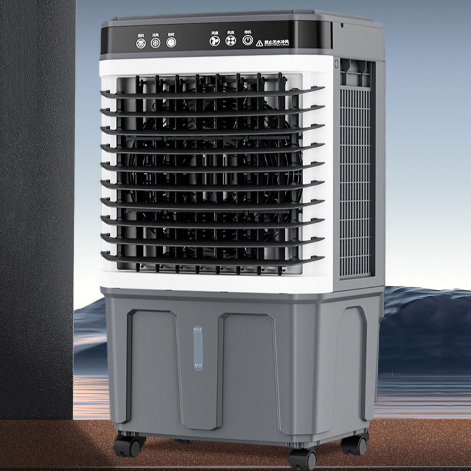 asdchZen Swamp Cooler Evaporative Air Cooler With Large Water Tank, 4 Ice Boxes, Remote, 12H Timer, 120°Oscillation, Portable Fan, 3 Speeds For Bedroom Home,Remote Control Type-100CM