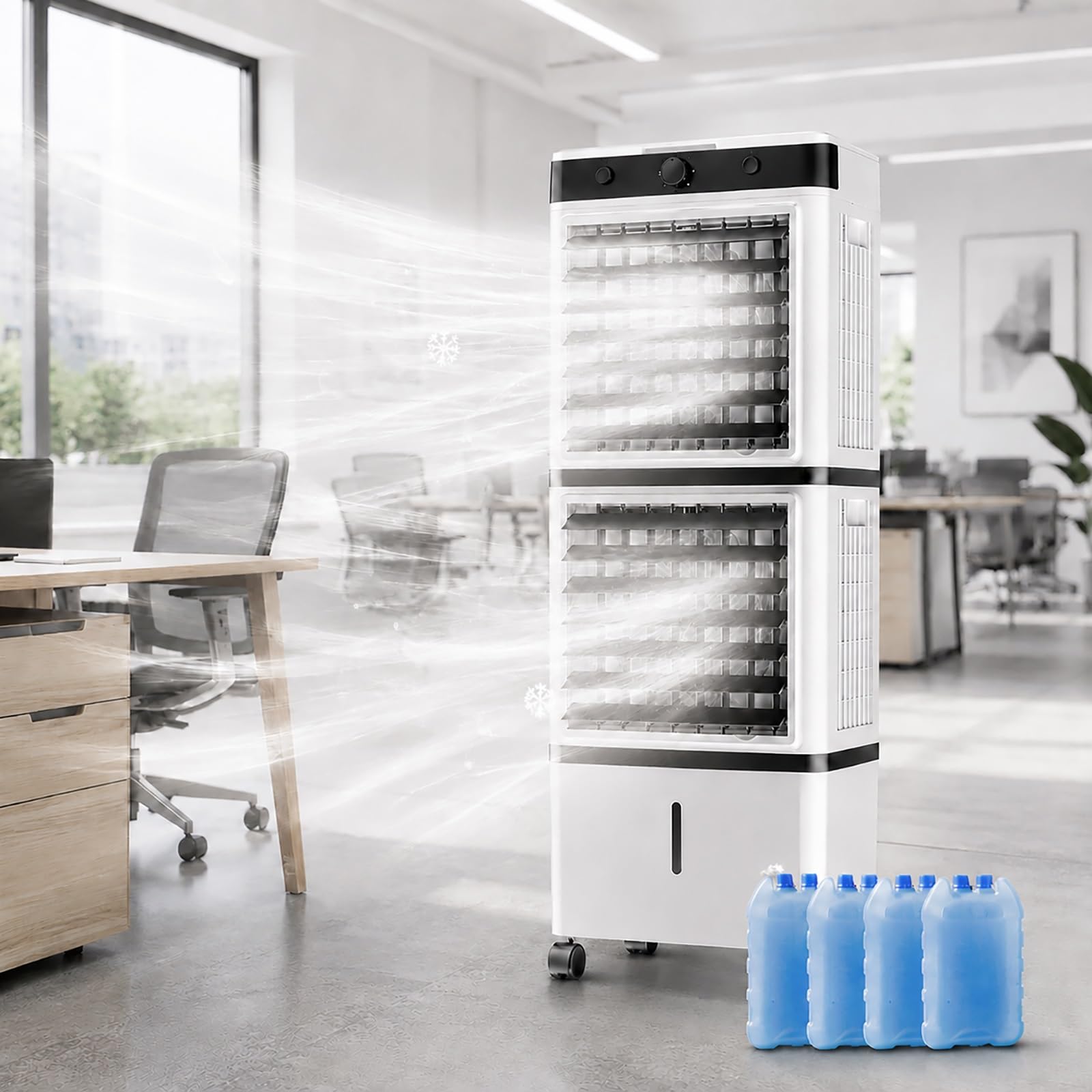 Trunxucl One Color Evaporative Air Cooler, 3 In 1 Swamp Cooler Portable Air Conditioner