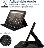 Vista 4 de Funda para tablet Kindle Fire HD 10/Fire HD 10 Plus (11ª generación, versión 2021), funda de piel sintética de alta calidad con ranura para tarjeta