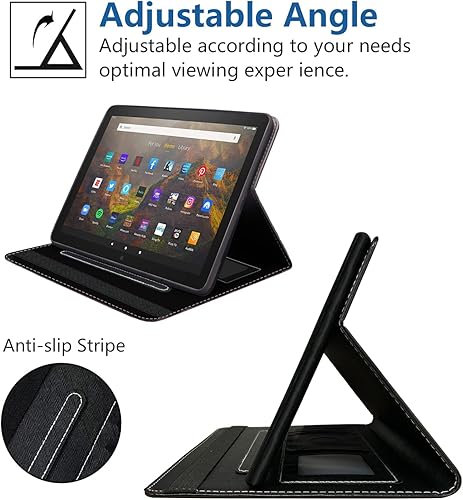 Miniatura 4 de Funda para tablet Kindle Fire HD 10Fire HD 10 Plus (11 generación, versión 2021), funda de piel sintética de alta calidad con ranura para tarjeta y