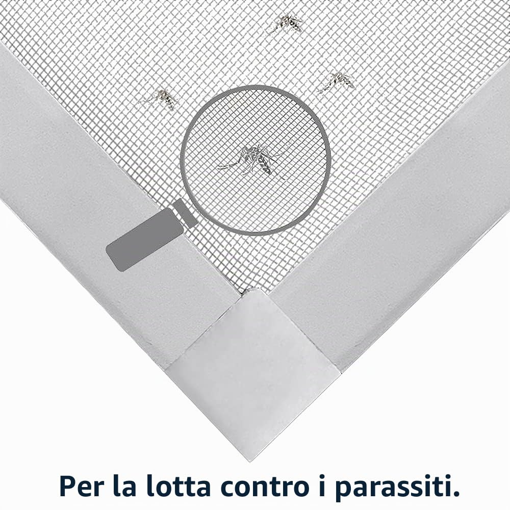 Aufun - Zanzariera per finestra, con telaio di bloccaggio, in alluminio e fibra di vetro, Bianco