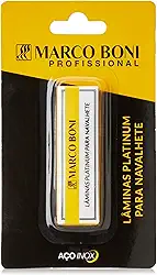 Marco Boni Lâmina Platinum Para Navalhete 9503B Aço Inox Caixa Com 5 Unidades